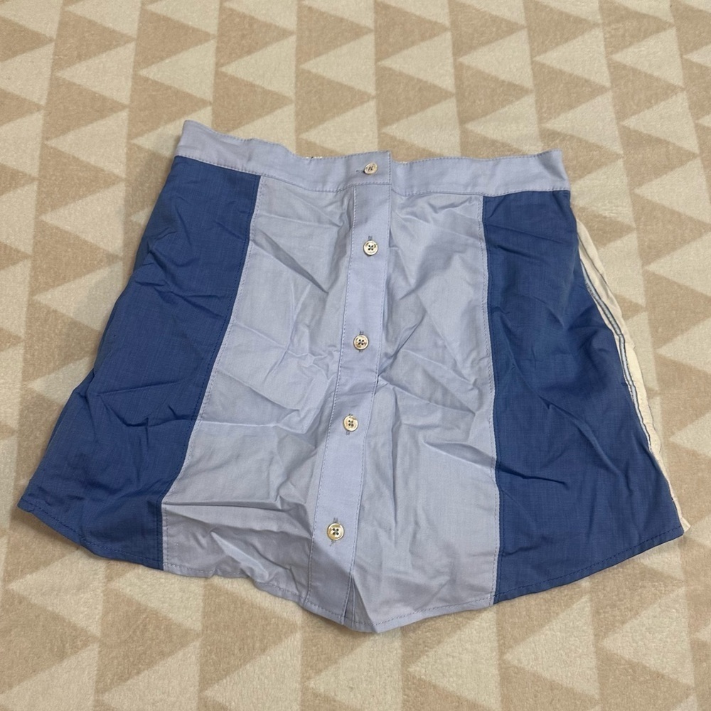 Tanya Taylor skort stripes blue colorblocked